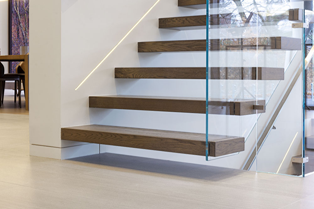 wall cantilevered + box steps / wall mount handrail / aluminum handrail 